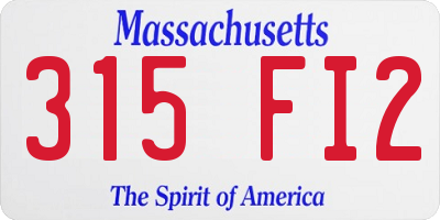 MA license plate 315FI2