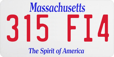MA license plate 315FI4