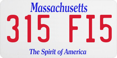 MA license plate 315FI5