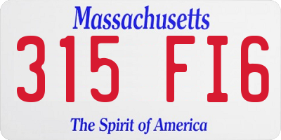 MA license plate 315FI6