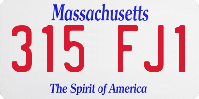 MA license plate 315FJ1