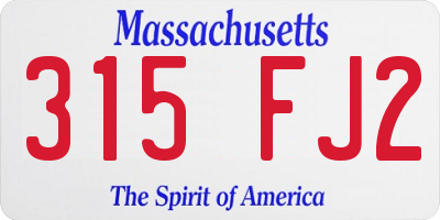 MA license plate 315FJ2