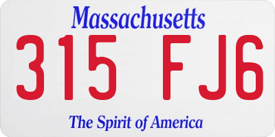 MA license plate 315FJ6