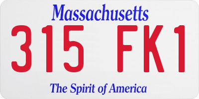 MA license plate 315FK1