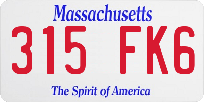 MA license plate 315FK6