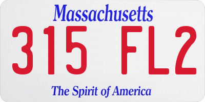 MA license plate 315FL2