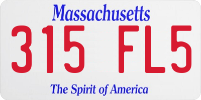 MA license plate 315FL5