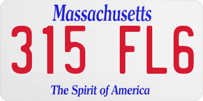 MA license plate 315FL6