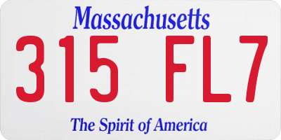 MA license plate 315FL7