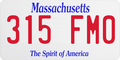MA license plate 315FM0
