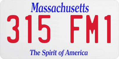 MA license plate 315FM1