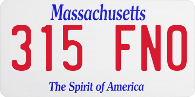 MA license plate 315FN0