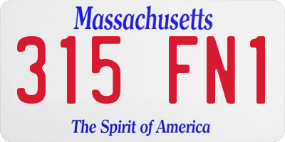 MA license plate 315FN1
