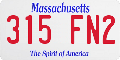 MA license plate 315FN2