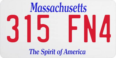 MA license plate 315FN4