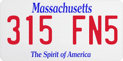 MA license plate 315FN5