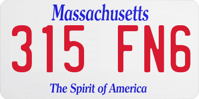MA license plate 315FN6