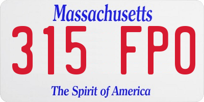 MA license plate 315FP0
