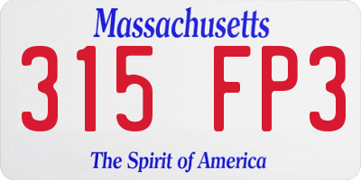MA license plate 315FP3