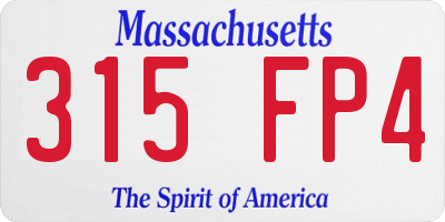 MA license plate 315FP4