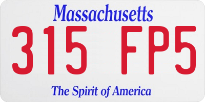 MA license plate 315FP5