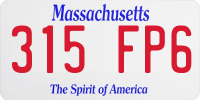 MA license plate 315FP6