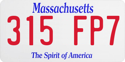 MA license plate 315FP7