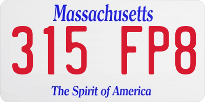 MA license plate 315FP8