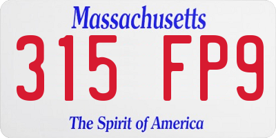MA license plate 315FP9