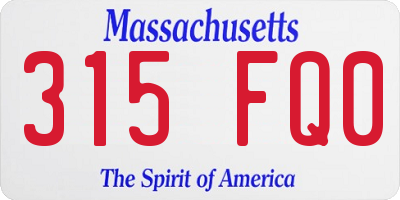MA license plate 315FQ0