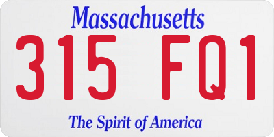 MA license plate 315FQ1