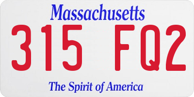 MA license plate 315FQ2
