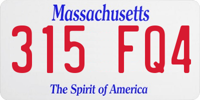 MA license plate 315FQ4