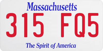 MA license plate 315FQ5