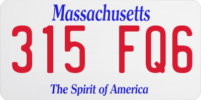 MA license plate 315FQ6