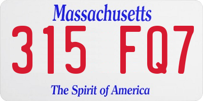 MA license plate 315FQ7