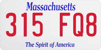 MA license plate 315FQ8