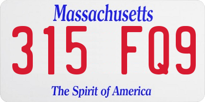 MA license plate 315FQ9