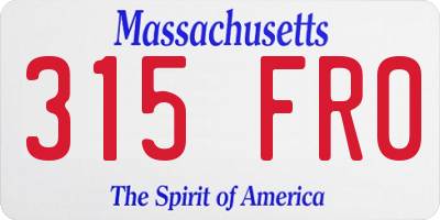 MA license plate 315FR0