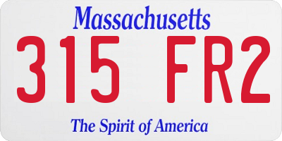 MA license plate 315FR2