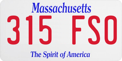 MA license plate 315FS0
