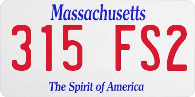 MA license plate 315FS2