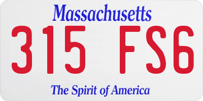MA license plate 315FS6