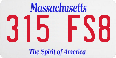 MA license plate 315FS8