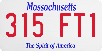 MA license plate 315FT1