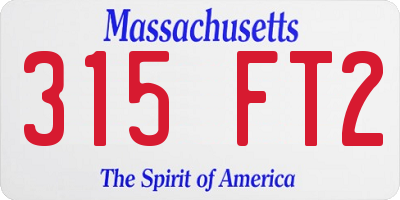 MA license plate 315FT2