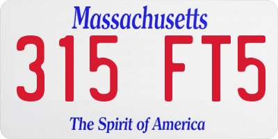 MA license plate 315FT5