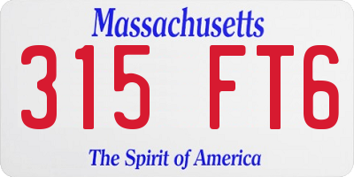 MA license plate 315FT6
