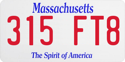MA license plate 315FT8