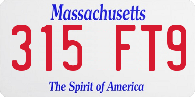 MA license plate 315FT9